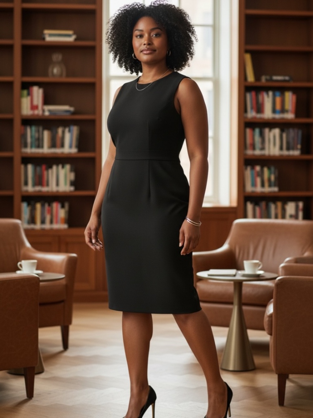 ⭐️Ann Taylor Black Crew Neck Sheath Dress - size 12